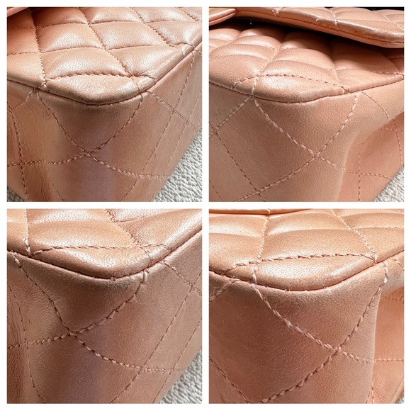 Chanel Peach Beige Lambskin Medium Classic Double Flap 24k gold HW - Picture 6 of 16